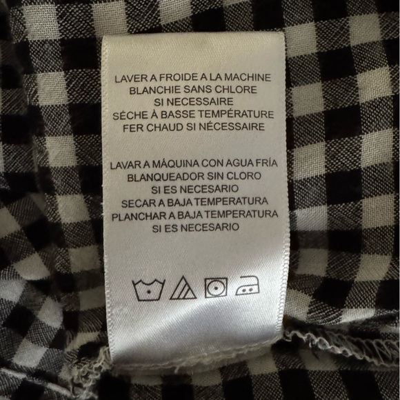 Velvet by graham & Spencer Nedra cold shoulder gingham top black/white Sz.L - Picture 10 of 11